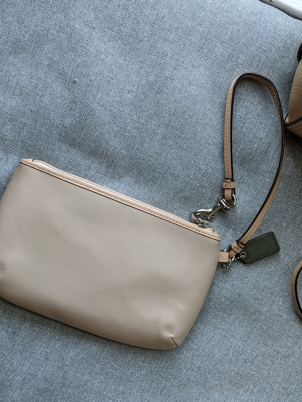 COACH New York Beige Wristlet Pouch
